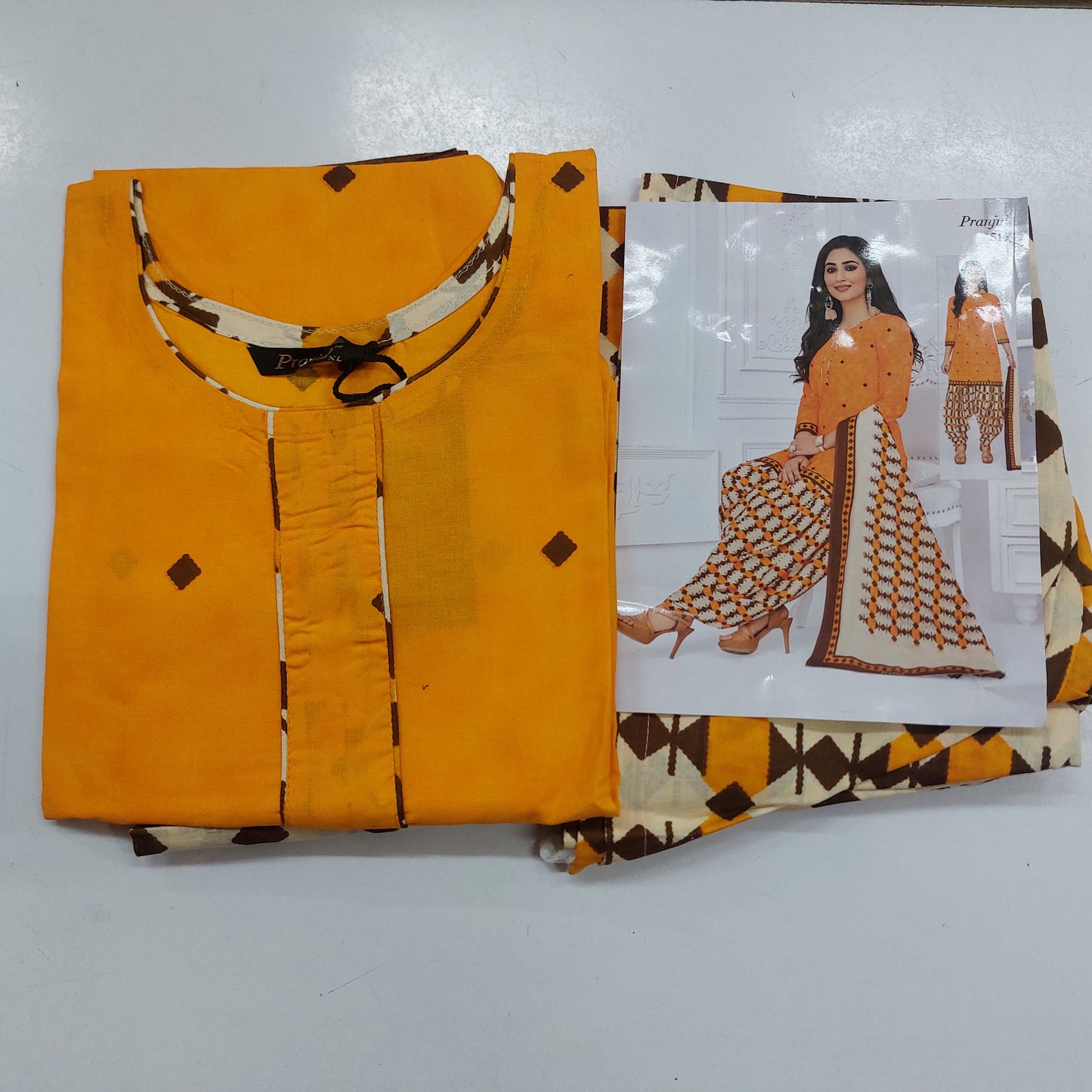 Pranjul Colourful Pure Cotton Readymade Punjabi Suit / Salwar Suit. (500 Series)