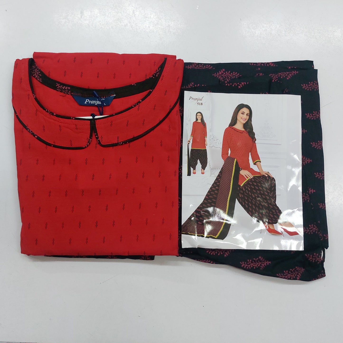 Pranjul Colourful Pure Cotton Readymade Punjabi Suit / Salwar Suit. (500 Series)