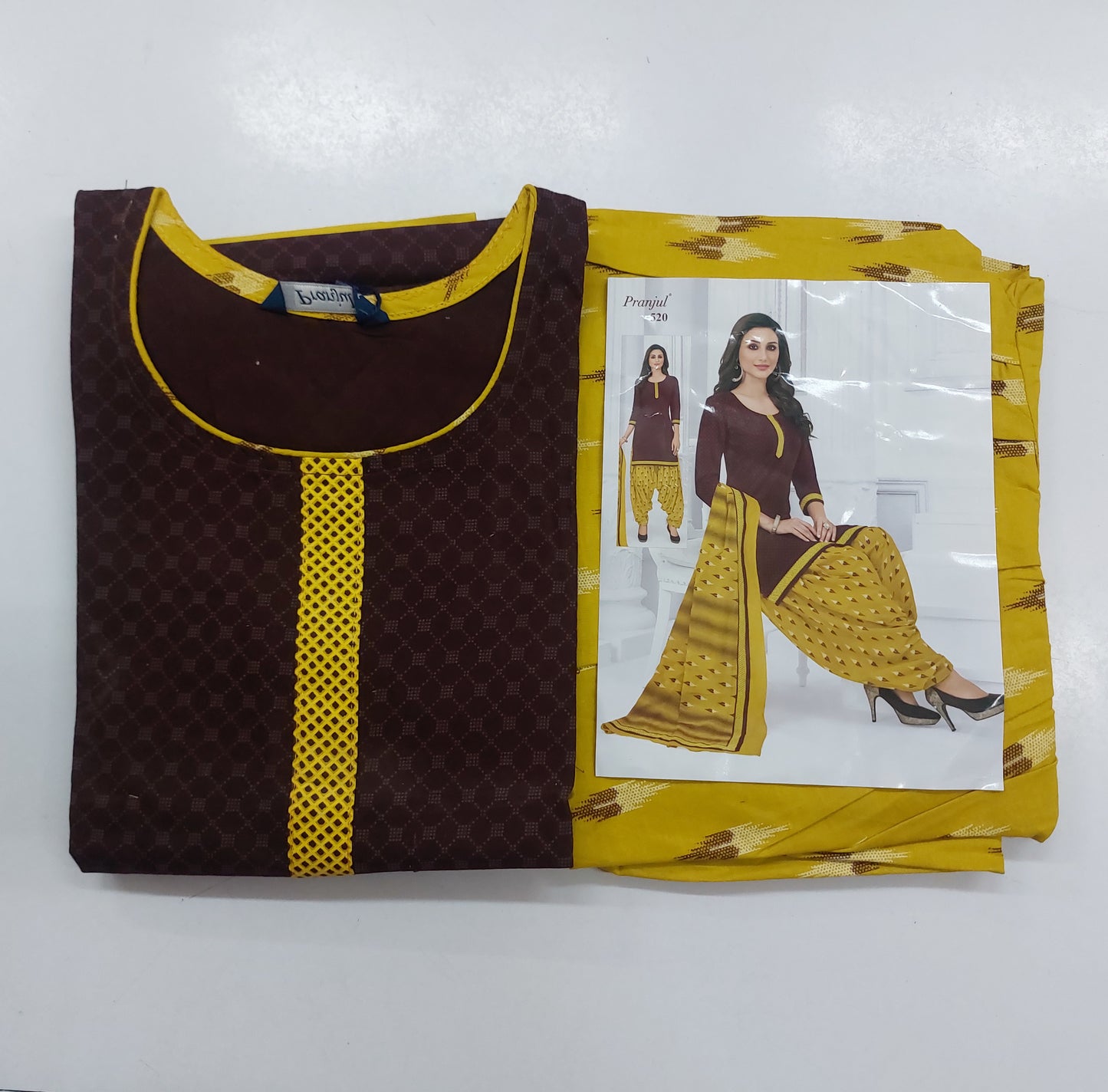 Pranjul Colourful Pure Cotton Readymade Punjabi Suit / Salwar Suit. (500 Series)