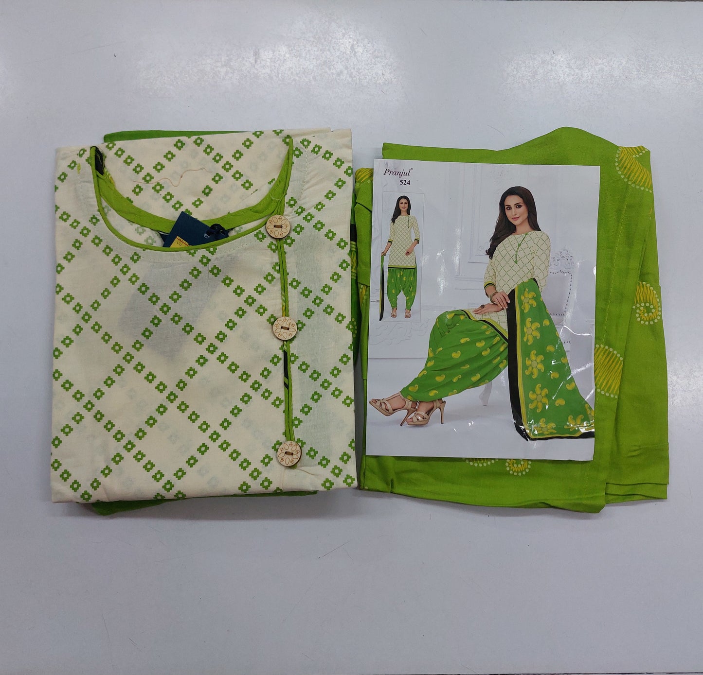 Pranjul Colourful Pure Cotton Readymade Punjabi Suit / Salwar Suit. (500 Series)