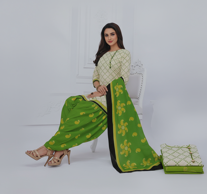 Pranjul Colourful Pure Cotton Readymade Punjabi Suit / Salwar Suit. (500 Series)