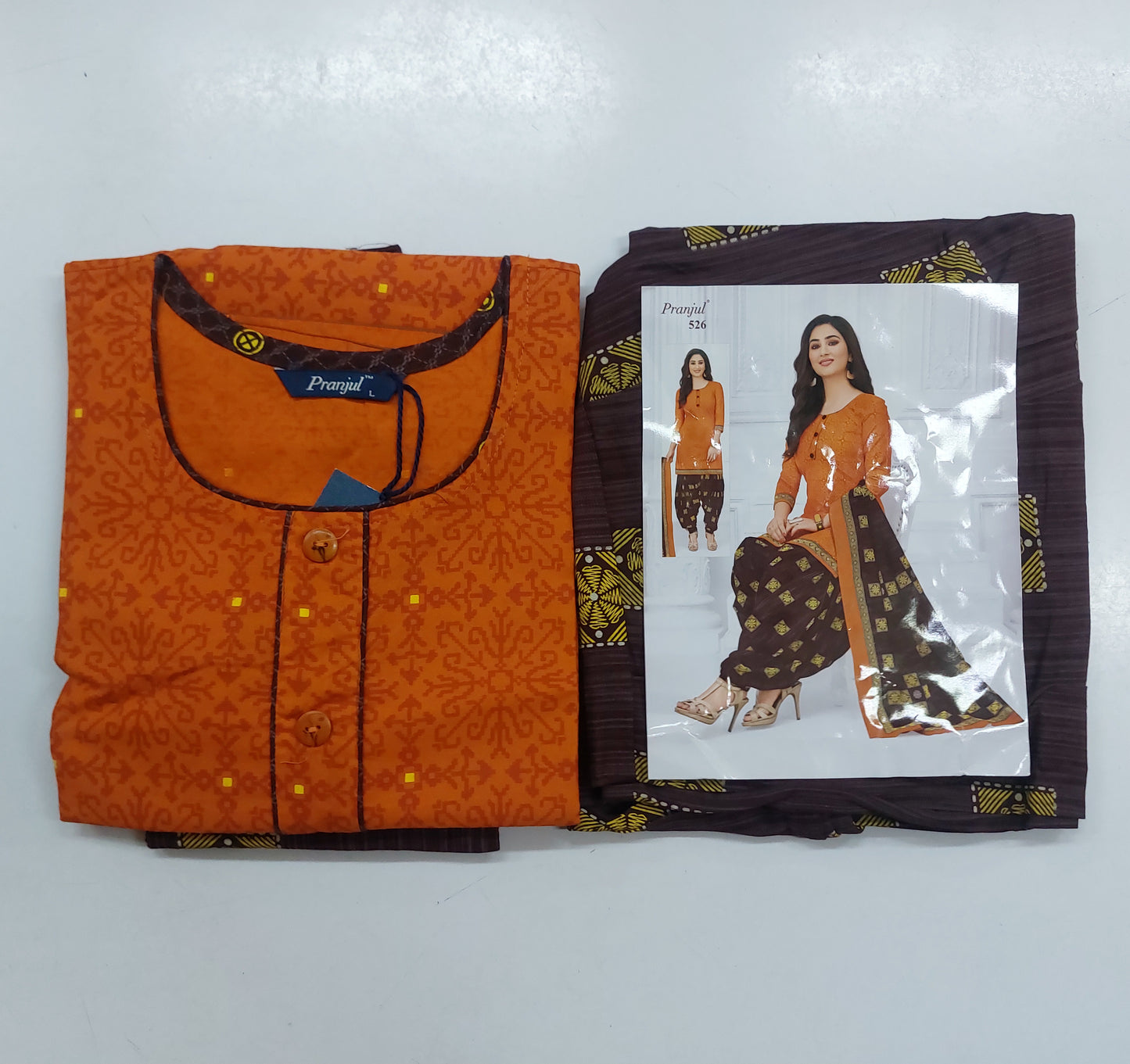 Pranjul Colourful Pure Cotton Readymade Punjabi Suit / Salwar Suit. (500 Series)