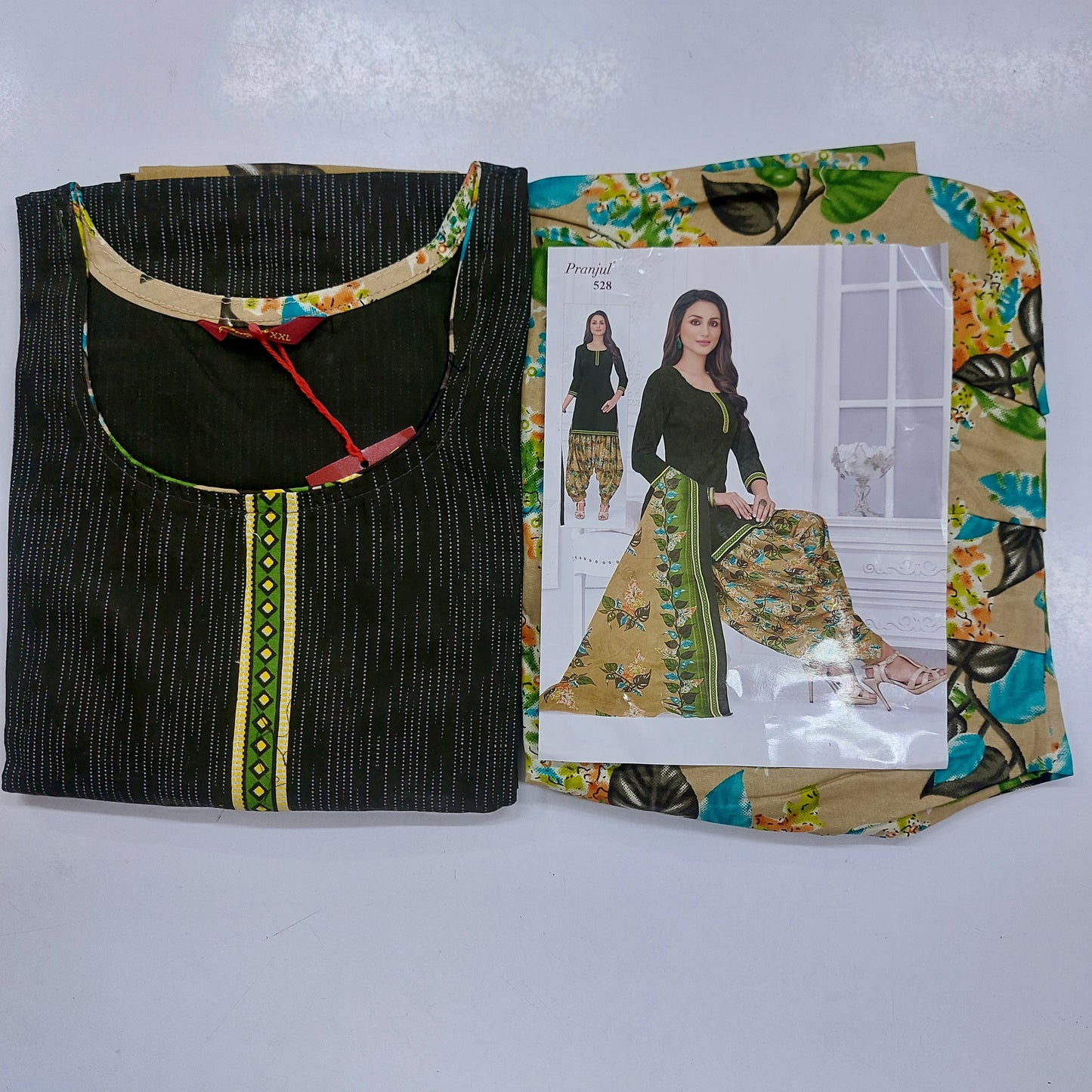 Pranjul Colourful Pure Cotton Readymade Punjabi Suit / Salwar Suit. (500 Series)