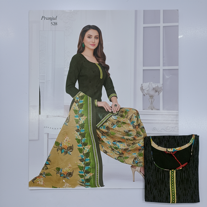 Pranjul Colourful Pure Cotton Readymade Punjabi Suit / Salwar Suit. (500 Series)