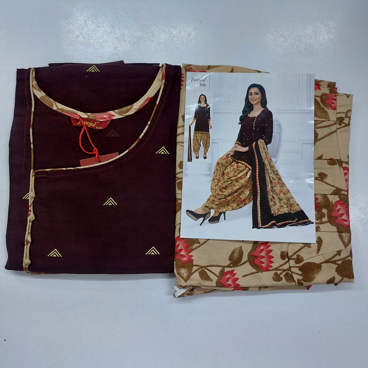 Pranjul Colourful Pure Cotton Readymade Punjabi Suit / Salwar Suit. (500 Series)