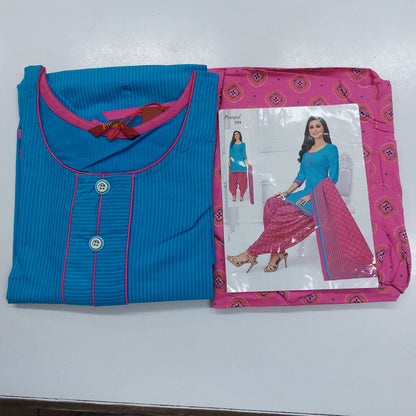 Pranjul Colourful Pure Cotton Readymade Punjabi Suit / Salwar Suit. (500 Series)