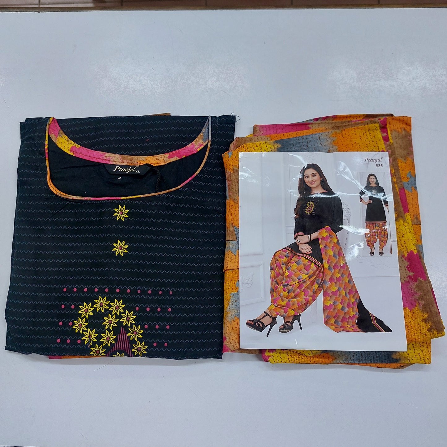 Pranjul Colourful Pure Cotton Readymade Punjabi Suit / Salwar Suit. (500 Series)