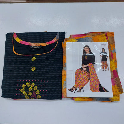 Pranjul Colourful Pure Cotton Readymade Punjabi Suit / Salwar Suit. (500 Series)