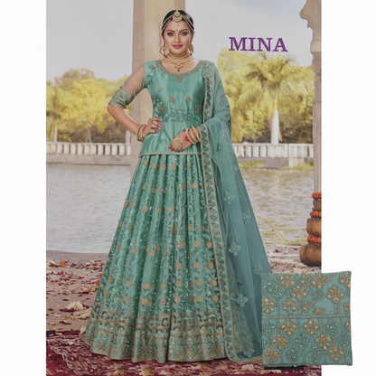 Semi Stitched Zari and Thread Work Choli Lehenga
