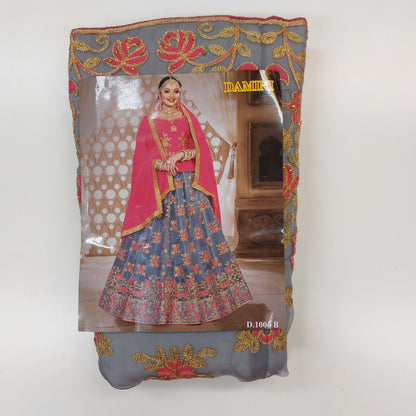 Semi Stitched Zari  and Thread Work Choli Lehenga (Damini)