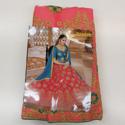 Semi Stitched Zari  and Thread Work Choli Lehenga (Damini)