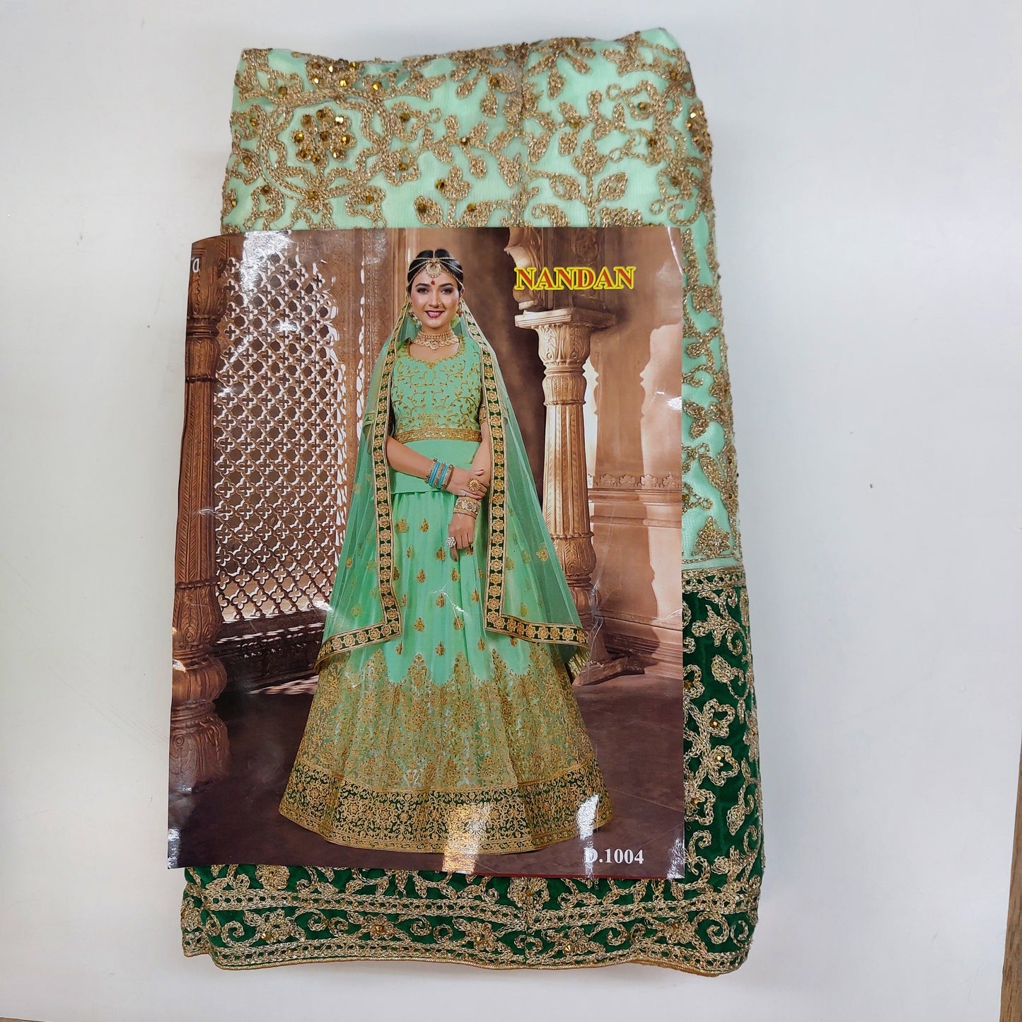 Semi Stitched Zari  and Thread Work Choli Lehenga (NANDAN)