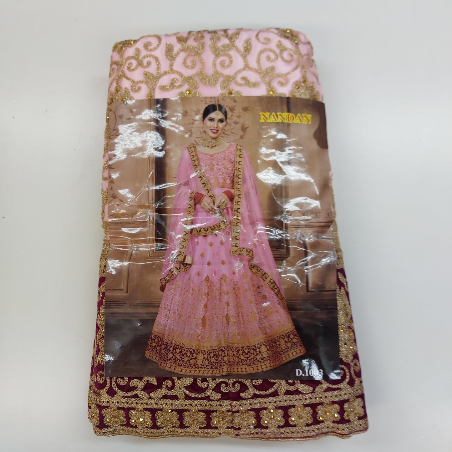 Semi Stitched Zari  and Thread Work Choli Lehenga (NANDAN)