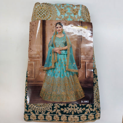 Semi Stitched Zari  and Thread Work Choli Lehenga (NANDAN)