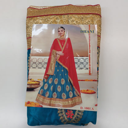 Semi Stitched Zari  and Thread Work Choli Lehenga (DHANI )
