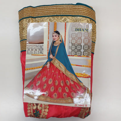 Semi Stitched Zari  and Thread Work Choli Lehenga (DHANI )