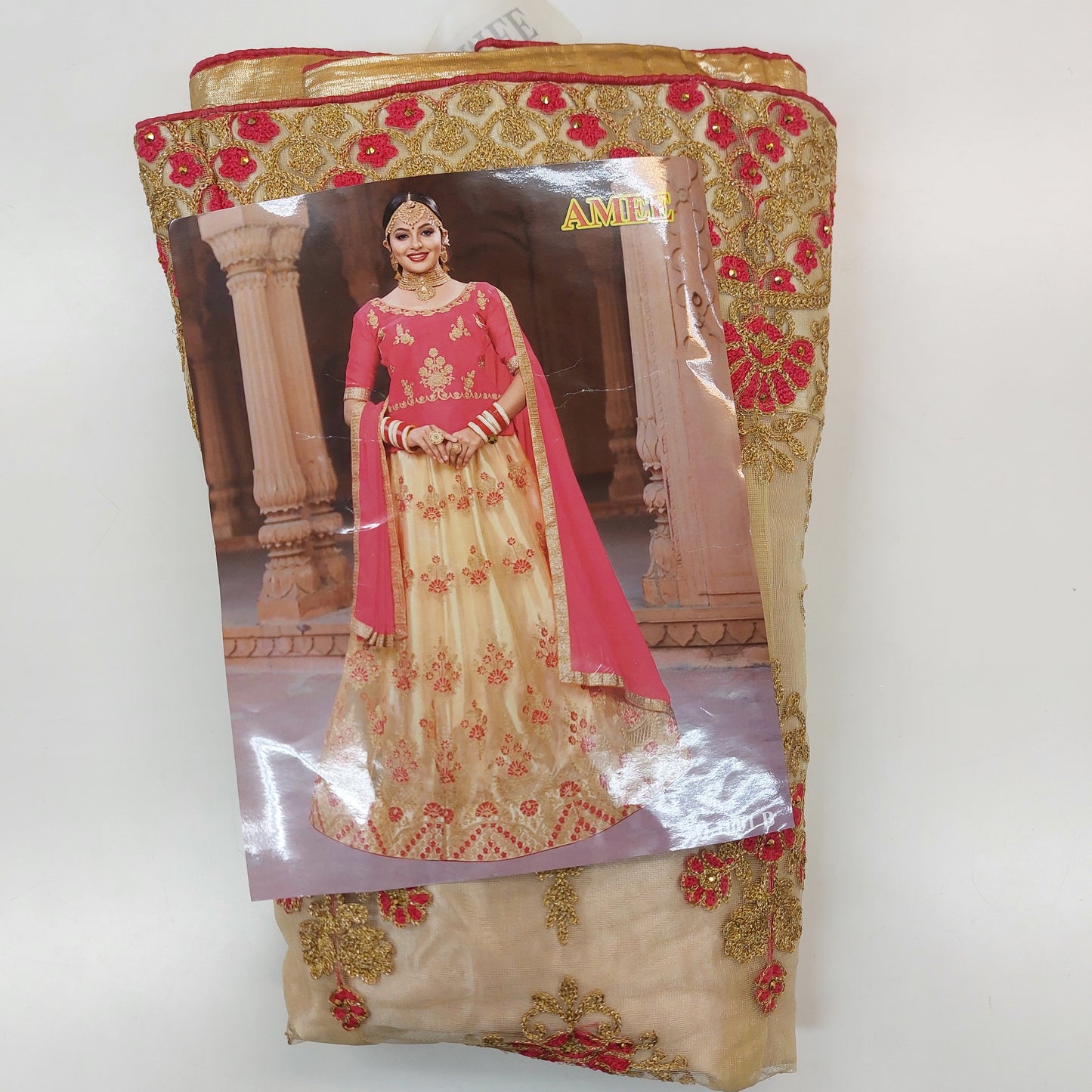 Semi Stitched Zari  and Thread Work Choli Lehenga (AMEE )