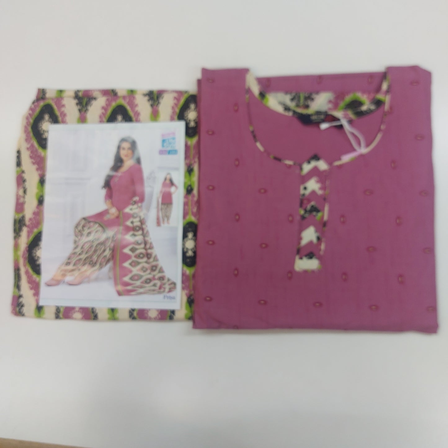 MCM Life Style  Colourful Pure Cotton Readymade Punjabi Suit / Salwar Suit.