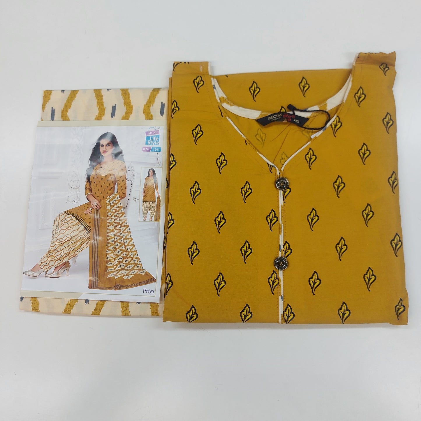 MCM Life Style  Colourful Pure Cotton Readymade Punjabi Suit / Salwar Suit.