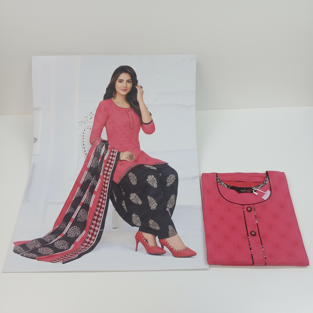 MCM Life Style  Colourful Pure Cotton Readymade Punjabi Suit / Salwar Suit.