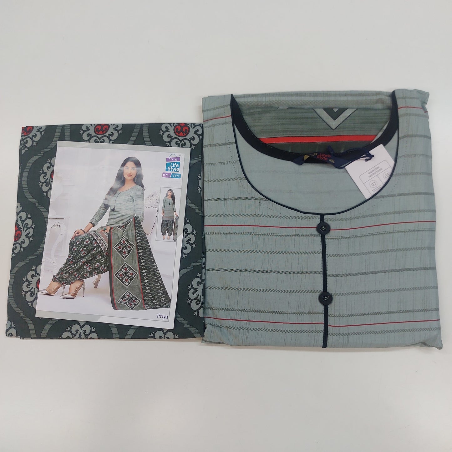 MCM Life Style  Colourful Pure Cotton Readymade Punjabi Suit / Salwar Suit.