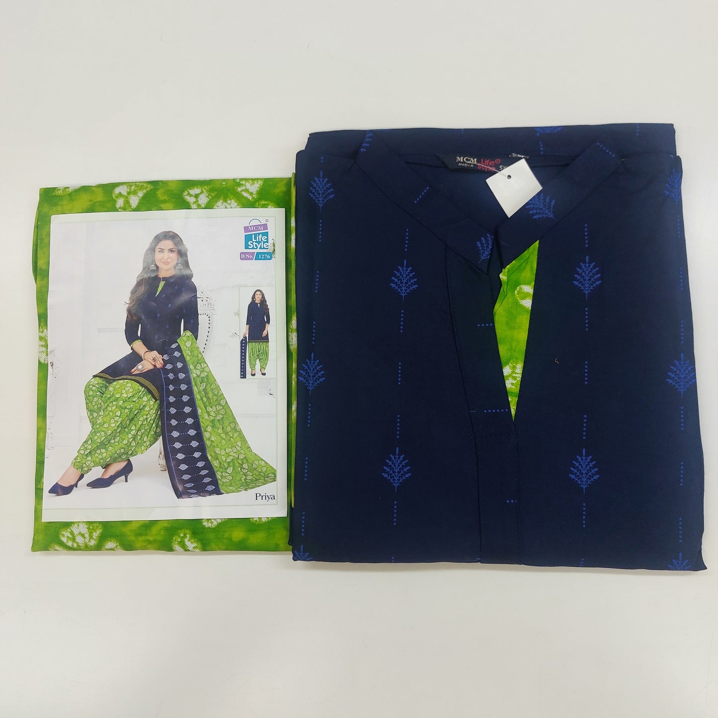 MCM Life Style  Colourful Pure Cotton Readymade Punjabi Suit / Salwar Suit.