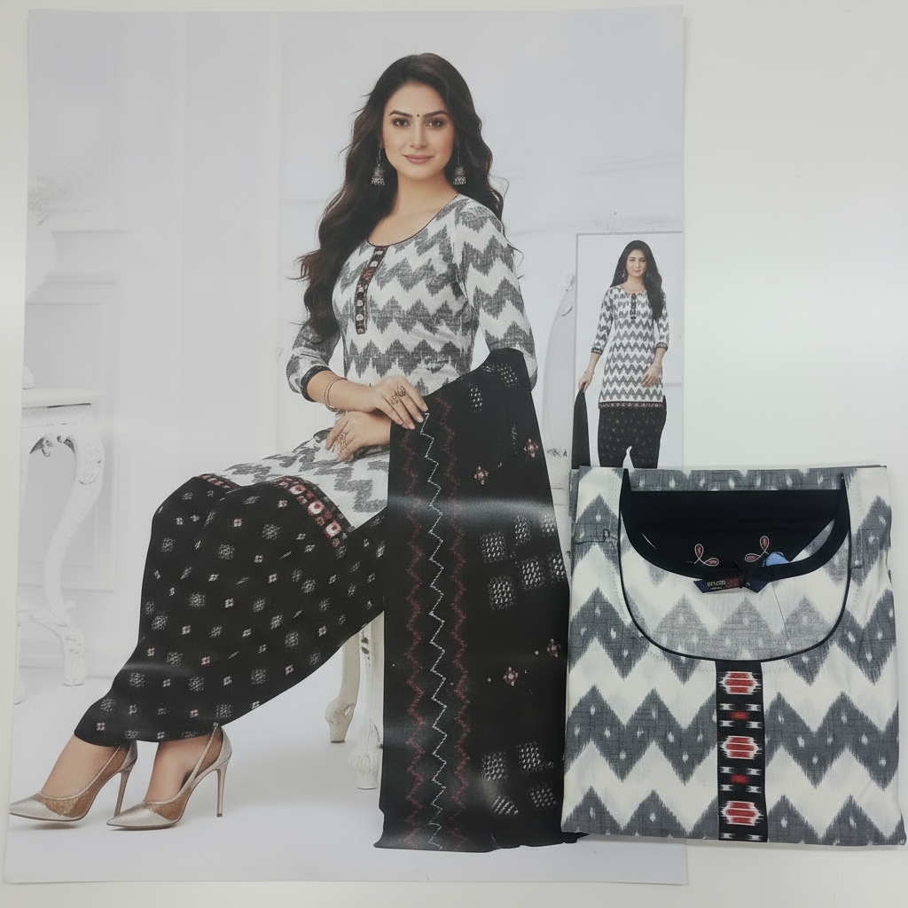 MCM Life Style  Colourful Pure Cotton Readymade Punjabi Suit / Salwar Suit.