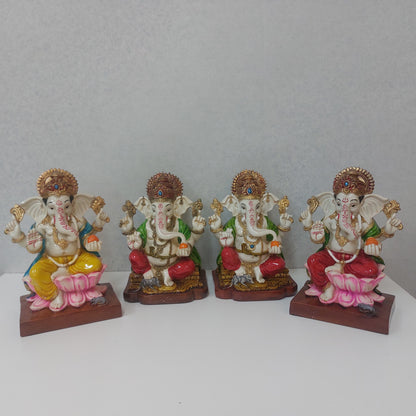 Handmade Poly resin Ganpati Statue For Gifting, Decorative Showpiece