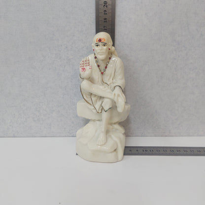 Handmade Poly resin / Marble Shirdi Sai Baba  Statue For Gifting, Decorative Showpiece