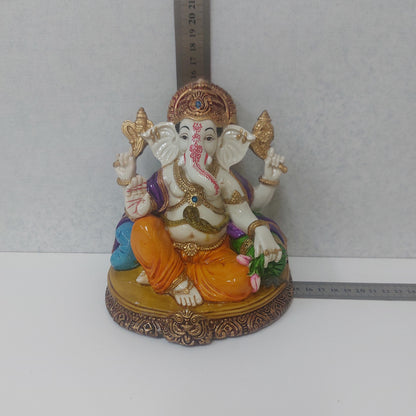 Handmade Poly resin Ganpati Statue For Gifting, Decorative Showpiece