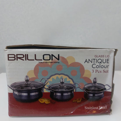 Stainless Steel Handi with Lid Set (3pcs)