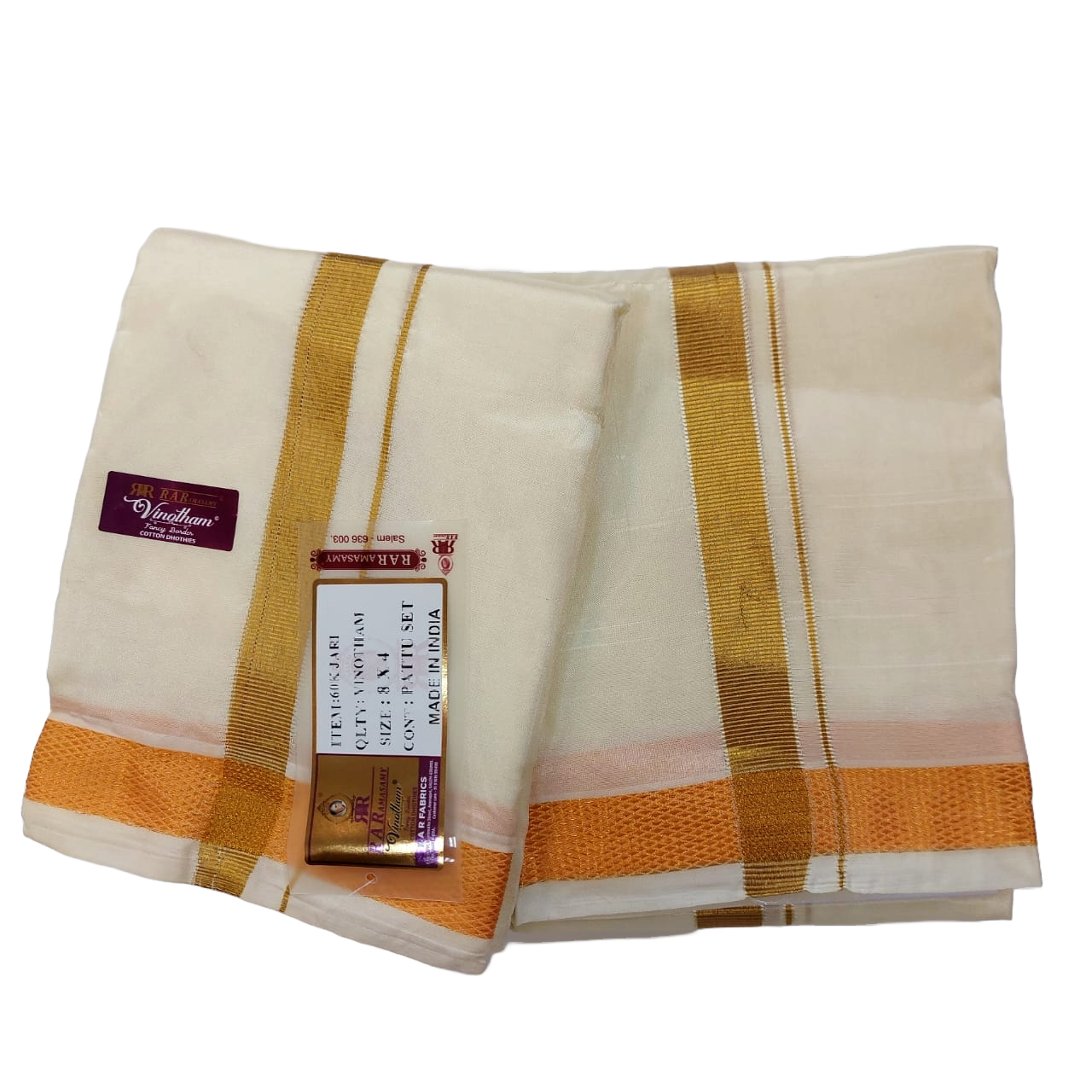 Vinotham Pattu Veshti Set (8 X 4)