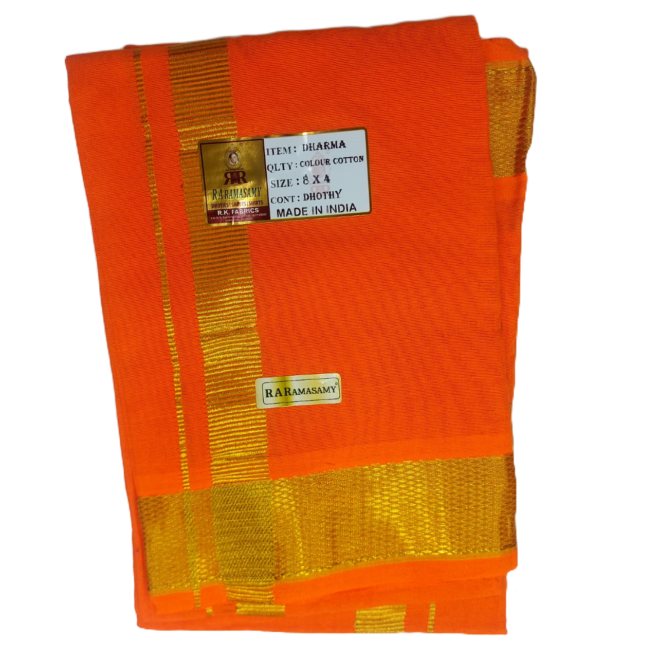Dharma Cotton Colour Dhoty Set (8 X 4)