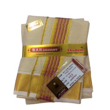 Guru Royal Tissue Dhoty Set 90K Jari (8 X 4)
