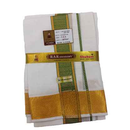 Kanpate Kattari Rich Cotton Dhoty Set 100K Jari (8 X 4)