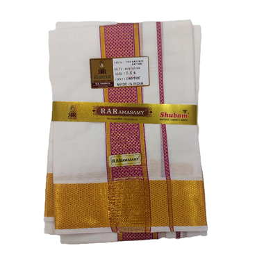 Kanpate Kattari Rich Cotton Dhoty Set 100K Jari (8 X 4)