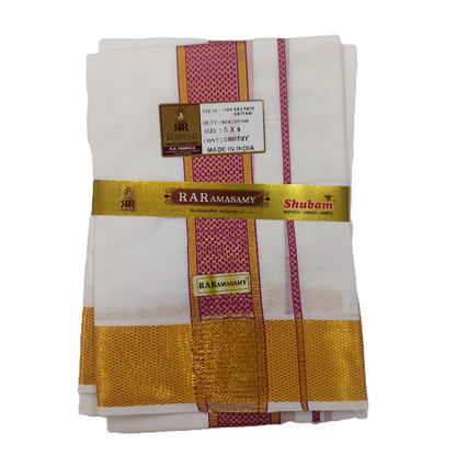Kanpate Kattari Rich Cotton Dhoty Set 100K Jari (8 X 4)