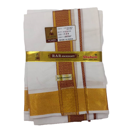 Kanpate Kattari Rich Cotton Dhoty Set 100K Jari (8 X 4)