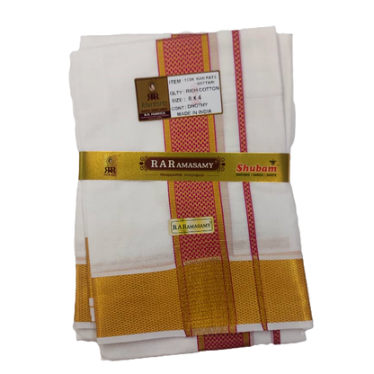 Kanpate Kattari Rich Cotton Dhoty Set 100K Jari (8 X 4)