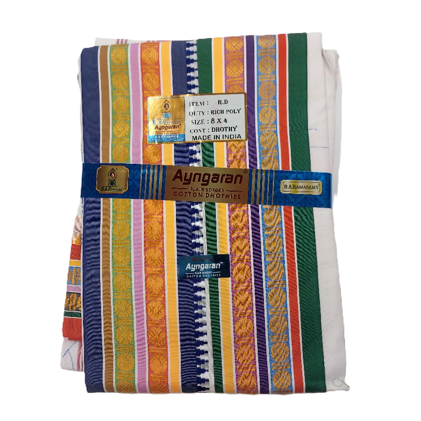 Ayngaran Rudra Rich Poly Dhoty Set (8 X 4)