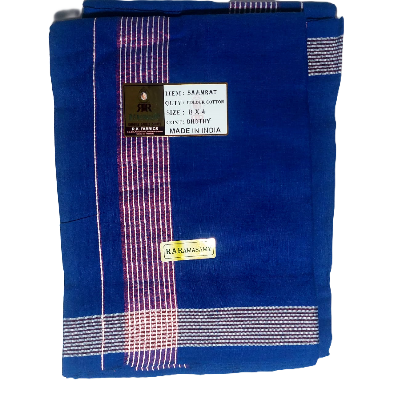Saamrat Cotton Colour Dhoty Set (8 X 4)