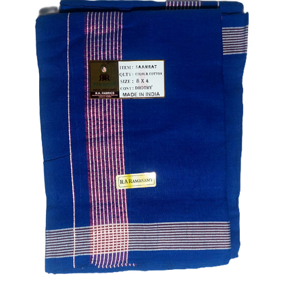 Saamrat Cotton Colour Dhoty Set (8 X 4)