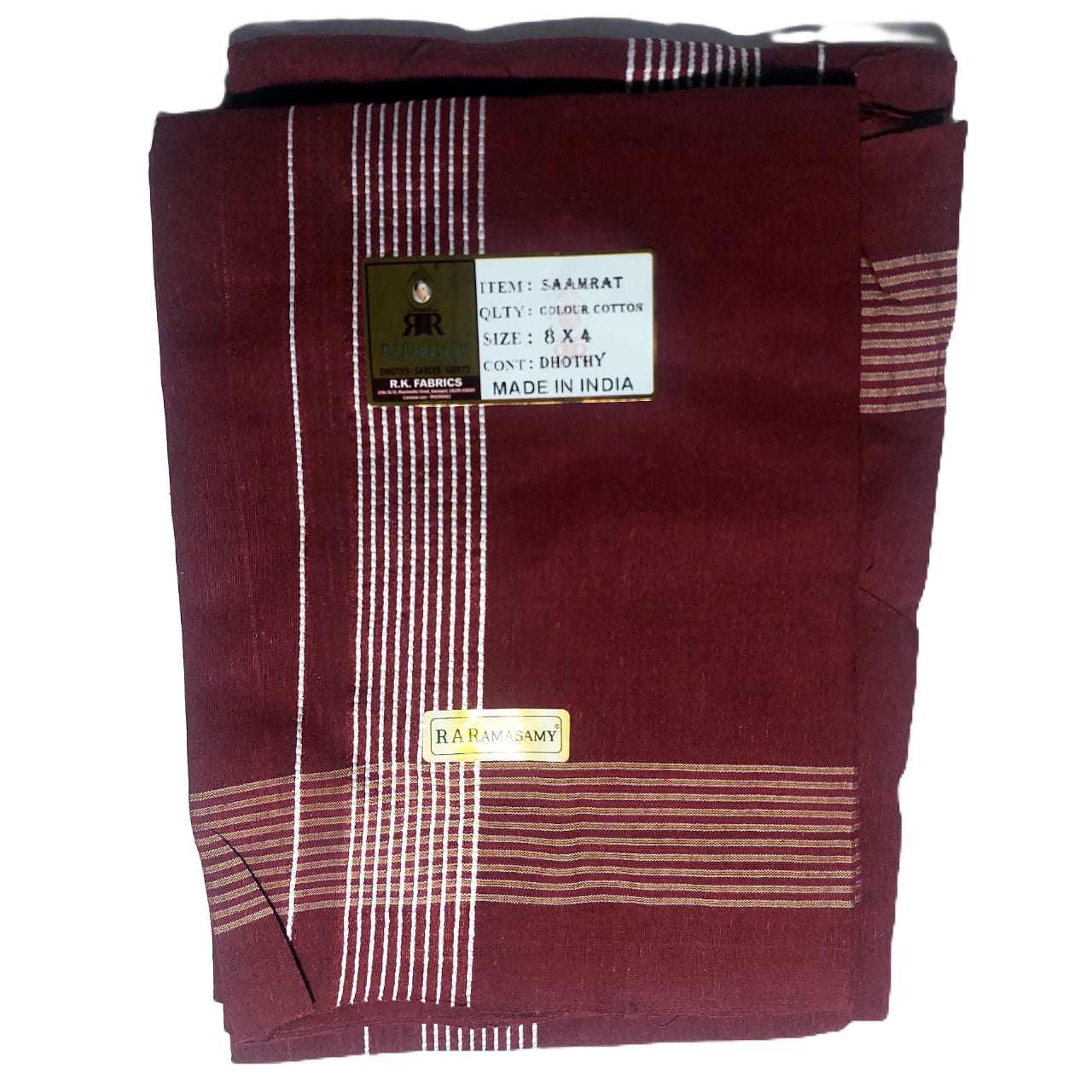 Saamrat Cotton Colour Dhoty Set (8 X 4)