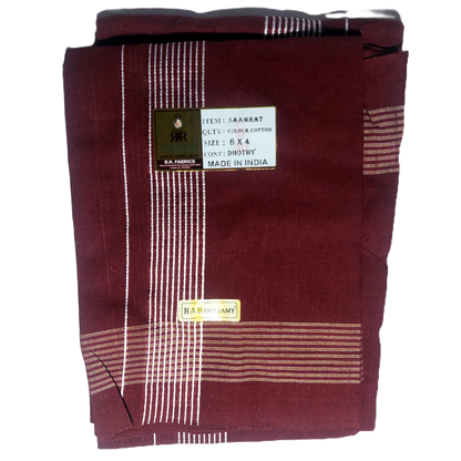 Saamrat Cotton Colour Dhoty Set (8 X 4)