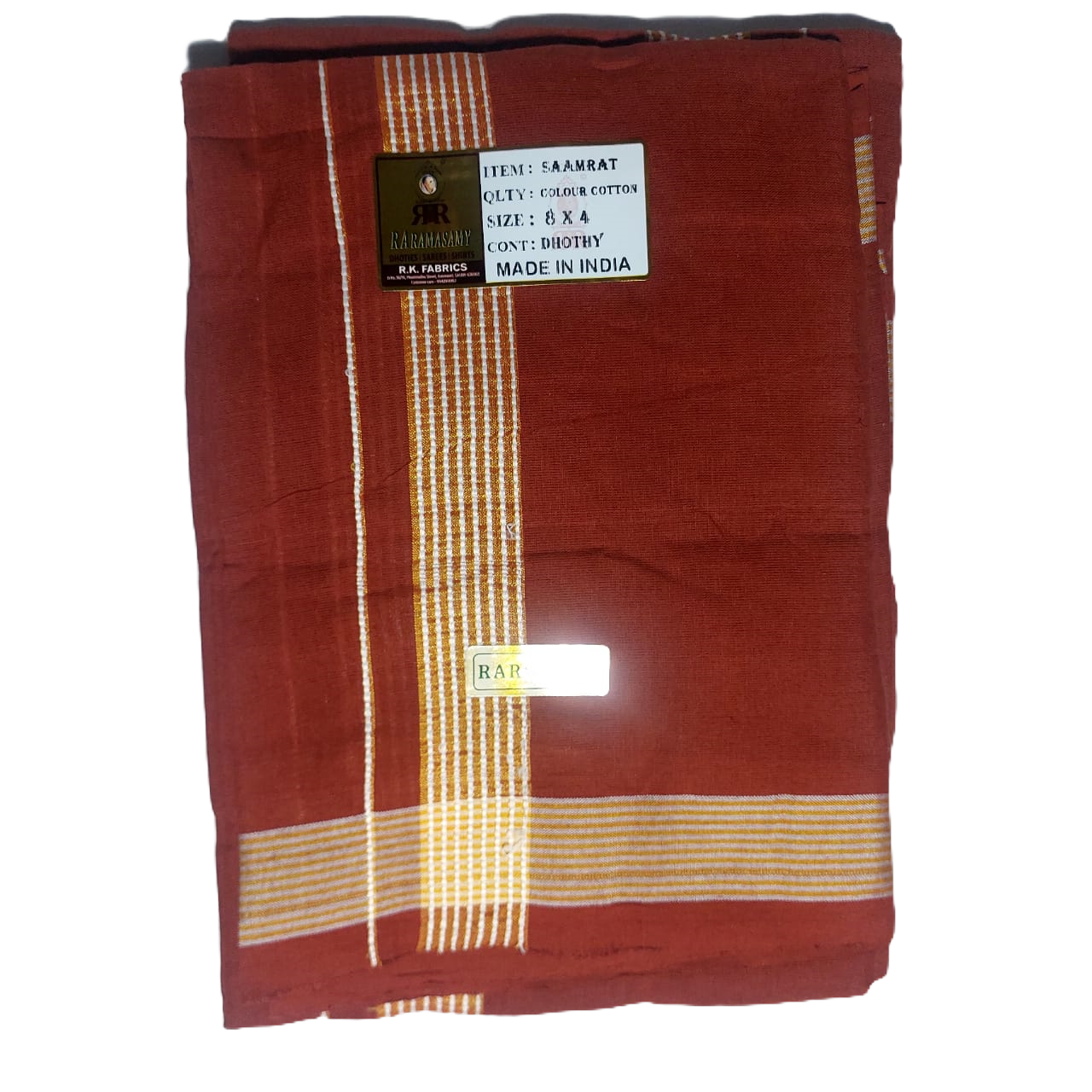 Saamrat Cotton Colour Dhoty Set (8 X 4)