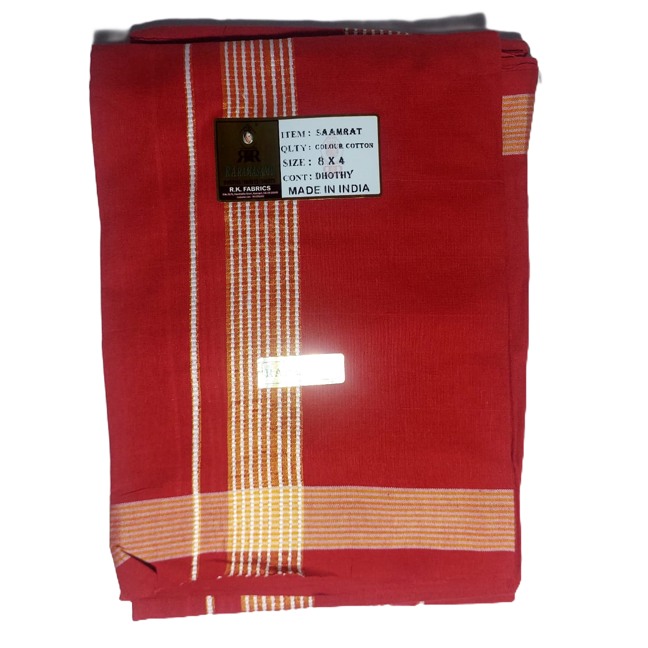 Saamrat Cotton Colour Dhoty Set (8 X 4)
