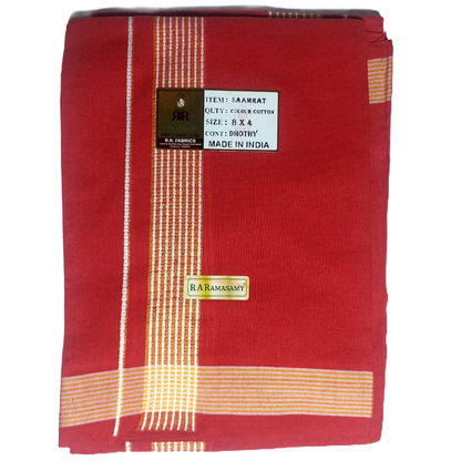 Saamrat Cotton Colour Dhoty Set (8 X 4)