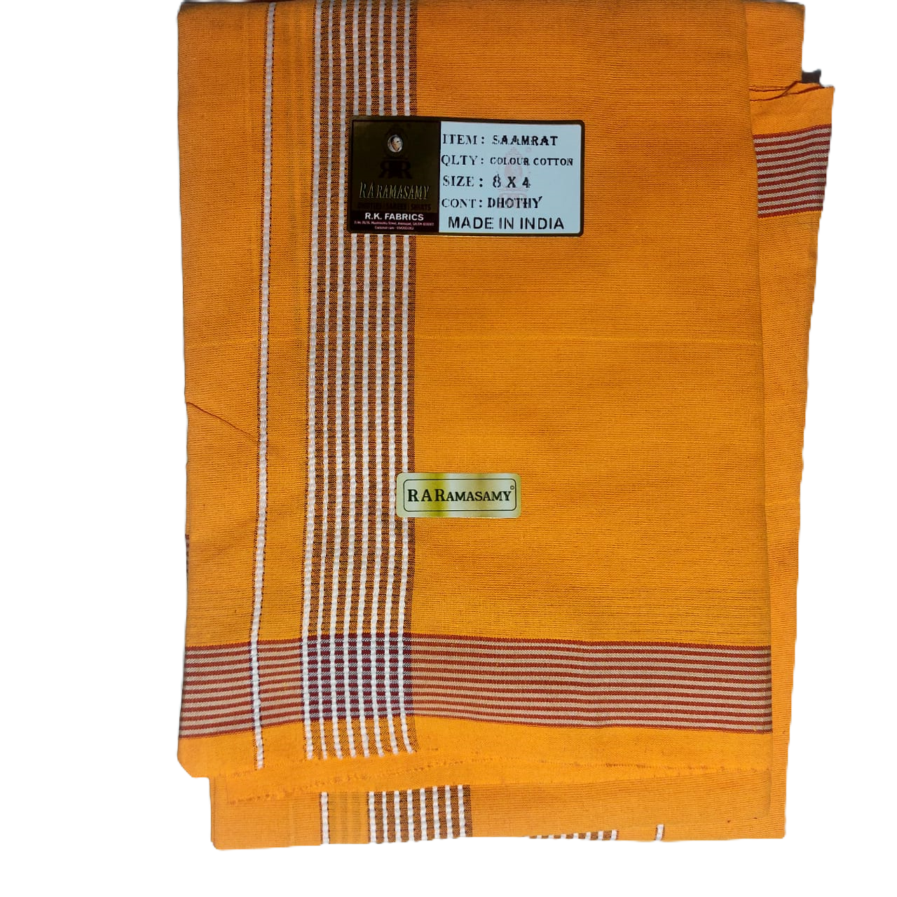Saamrat Cotton Colour Dhoty Set (8 X 4)