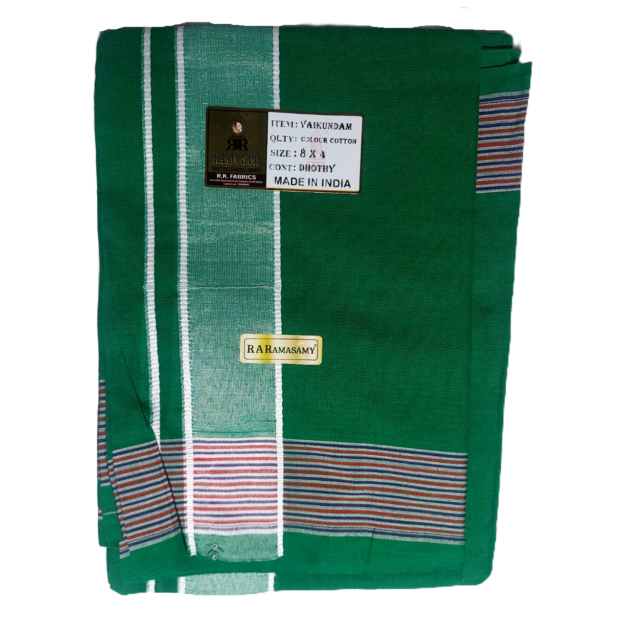 Vaikundam Cotton Colour Dhoty Set (8 X 4)