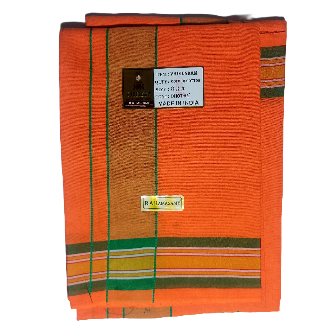 Vaikundam Cotton Colour Dhoty Set (8 X 4)